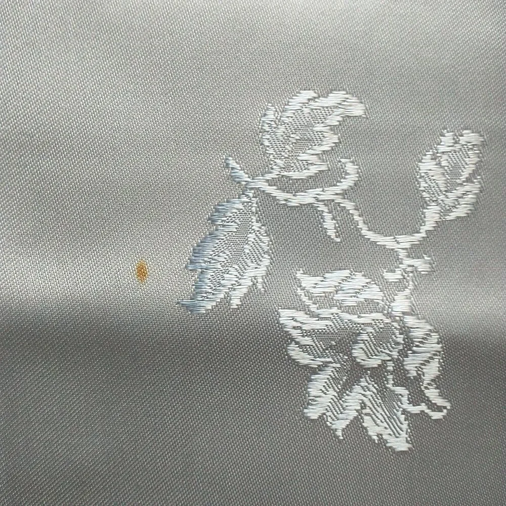 Vtg Italian Bedspread Coverlet Blue Satin Damask Roses TasselS 95x95*READ